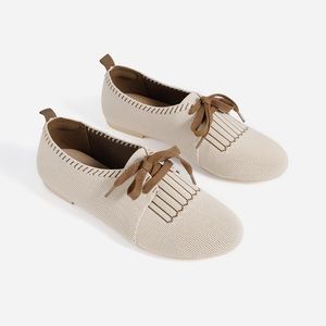 TIJN Oxford style knit flats